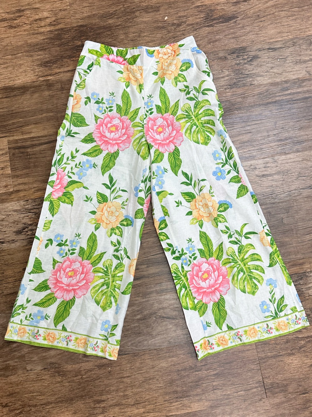 C&C California Floral Linen Pants/Trousers